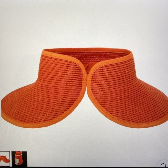 San Diego Hat Co. Sun Visor Womens OS Orange Velcro packable paper Beach Vacay - Picture 2 of 10